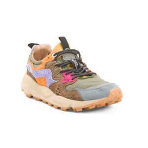 FLOWER MOUNTAIN Khaki/multi Unisex Suede Yamano 3 Sneakers